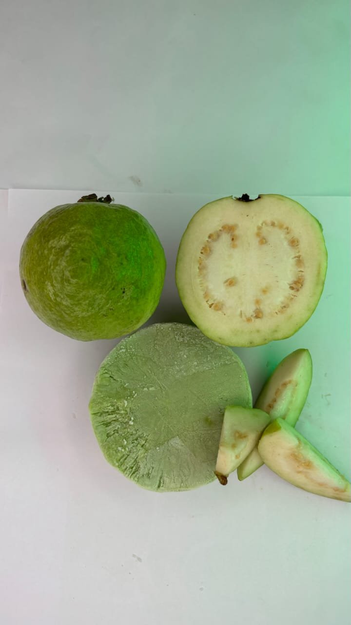 Refreshing guava kulfi slice with the natural sweetness of ripe guavas